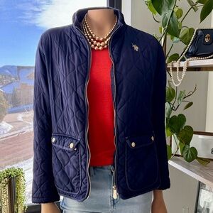 U.S. Polo Assn, Navy Quilted Jacket, Size Medium